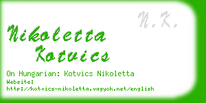 nikoletta kotvics business card